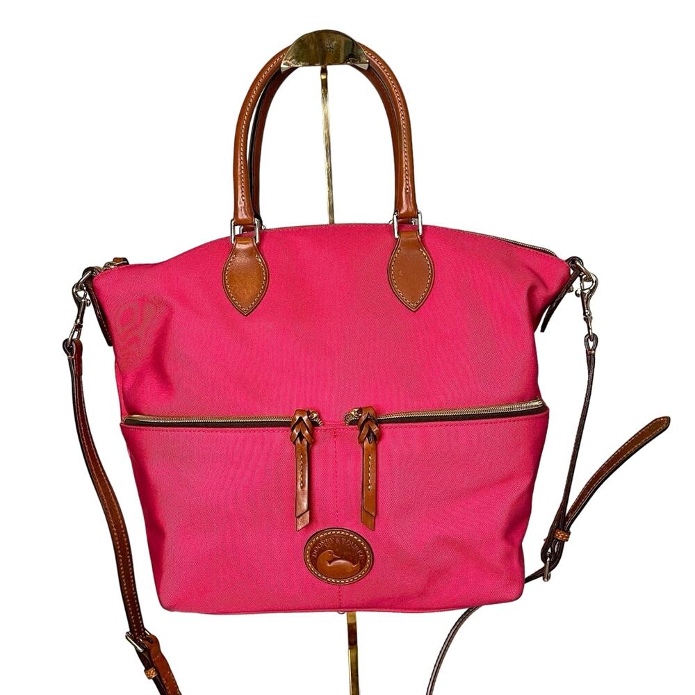 DOONEY & BOURKE Satchel Shoulder Crossbody Bag Nylon Large Pocket Pink